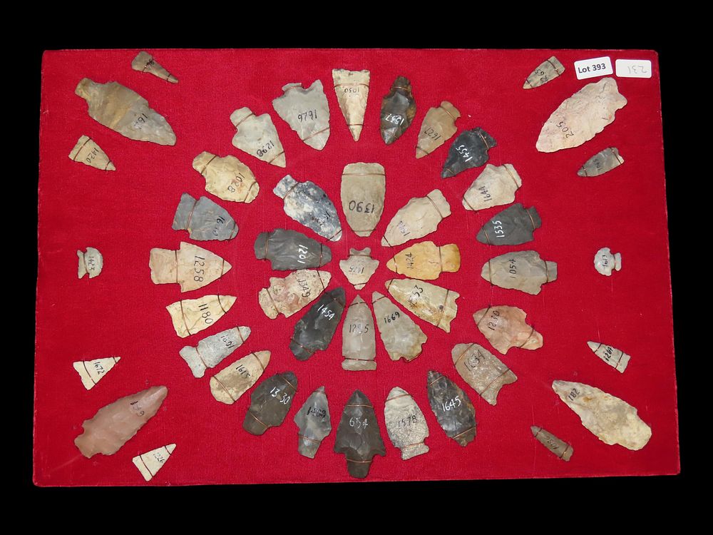 Board of Archaic/Woodland Points from Michigan