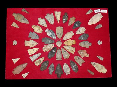 Board of Archaic/Woodland Points from Michigan