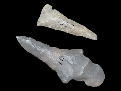 2 7/8” x 1 1/8” Grouping of 2 Archaic Points, Ohio