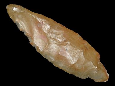 5 1/8” x 1 1/2” Large Adena Point, damage along one edge