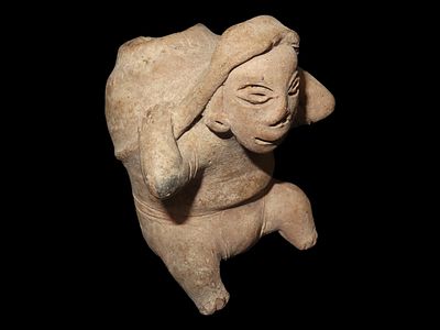 3 5/8" x 3 1/8" Pre-Columbian Seated Figurine, Ceremonial Cup, Western Mexico
