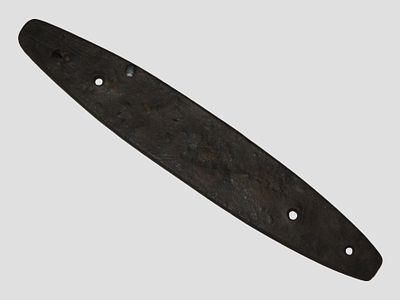 9 3/8” x 1 1/2” Slate Gorget, Broken, Found at 121st Street and Bixby, Arkansas