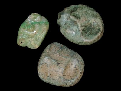 1 7/8” to 1” Pre-Columbian Jade Masks from Mexico