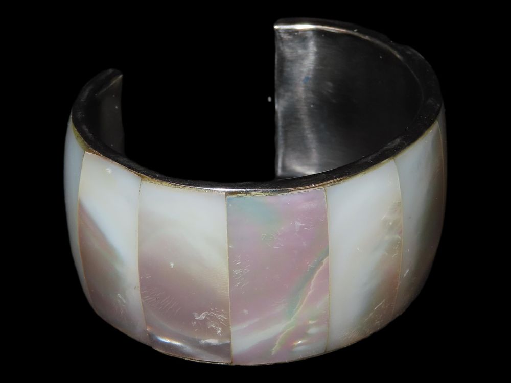 2 5/8" x 2 1/4" Abalone Shell Vintage Cuff Bracelet from Old Southwestern Trading Post