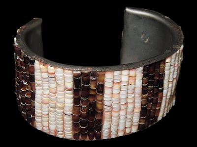 2 3/4" x 2 1/8" Vintage Dentilian Bead Cuff Bracelet, From Old Southwestern Trading Post