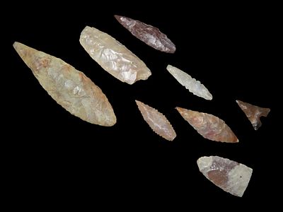 Neolithic Point, Found Near Tilemsi Oasis Area, Niger, Africa and Atlas Mountains, North Africa 