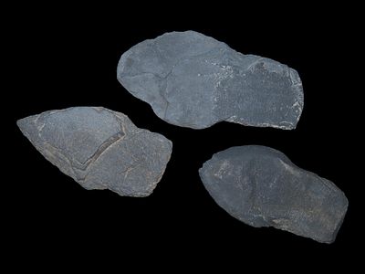Lot of 3 Eskimo Slate Arrowheads, Bering Sea, Alaska, Ex. J. Weston Smith