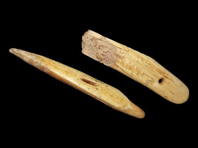 Eskimo Lot of Two Artifacts/Tool, Bering Sea, Alaska