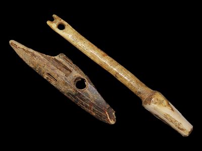 Lot of 2 Eskimo Tomcod Hook and Harpoon Head, Bering Sea, Alaska, Ex. J. Weston Smith