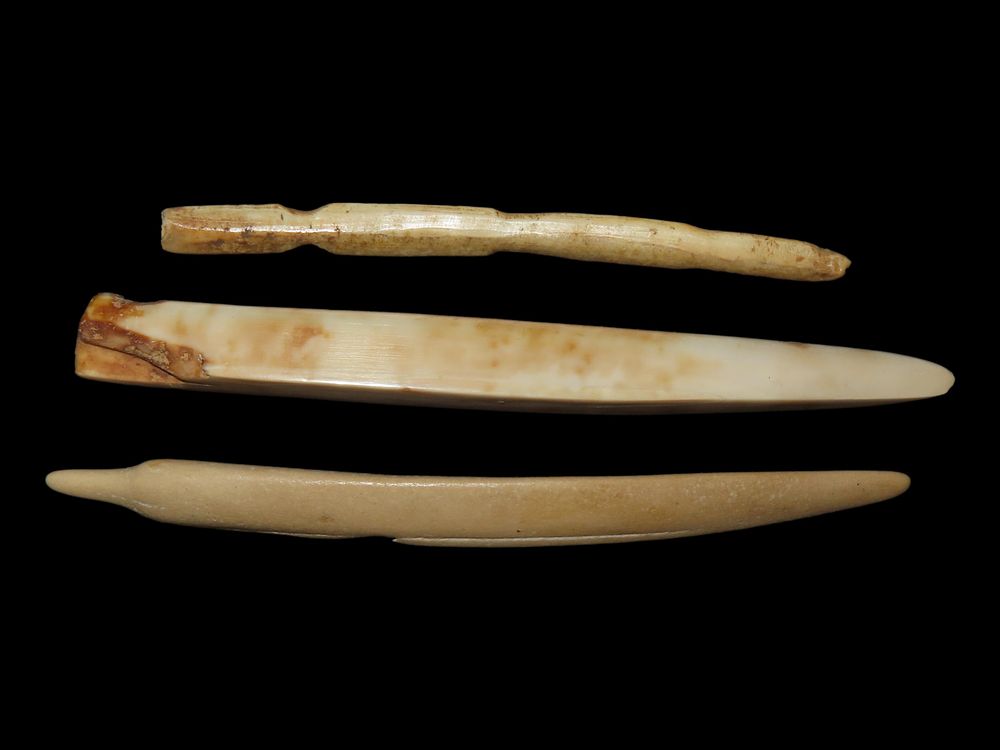 Lot of 3 Eskimo Awls, Bering Sea, Alaska, Ex. J. Weston Smith