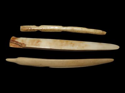 Lot of 3 Eskimo Awls, Bering Sea, Alaska