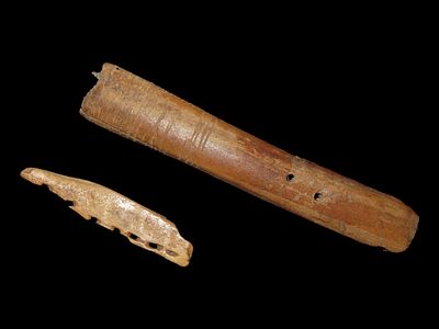 Eskimo Bone Knife, Knife Handle and Toy Sled Runner, Little Diomede Island and Bering Sea, Alaska