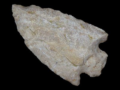 2 13/16" Smith Point, Quartz with Flint Portion, Clay Co., Arkansas