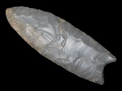 3 15/16" Clovis, Butler COA, Byron Anderson COA, Dark Gray Hornstone, Perry Co., Tennessee, Ex. 