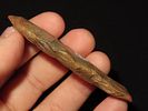 2 15/16" Clovis, Tony Putty COA, Buffalo River Chert with Brown and Red Linear Stripes, Buffalo Image - 2