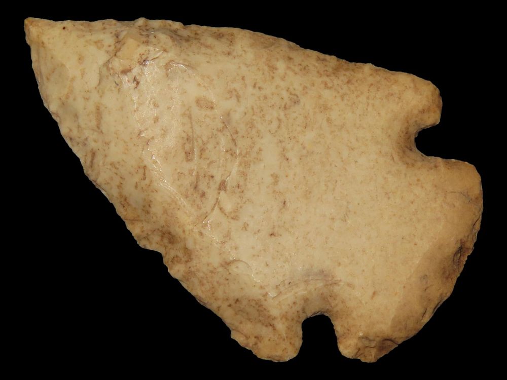 1 7/8" Brewerton Corner Notch, J. Baker COA, Crowley Ridge Cobble, Jefferson Co., Missouri, Ex. 
