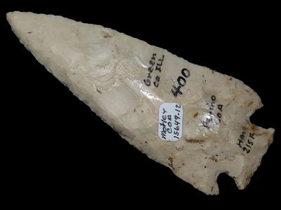 4" Hardin Point, Motley COA, Perino COA, Burlington Chert, Greene Co., Illinois, Ex. G. 