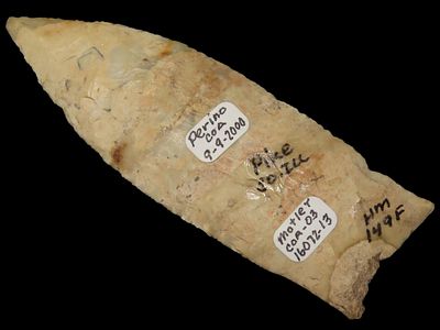3 3/4" Holland Point, Motley COA, Perino COA, Burlington/Avon Chert, Pike Co., Illinois, Ex. 