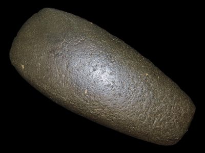 8" Celt, Motley COA, Black Diorite with Porphyry, Adams Co., Illinois, Ex. Roy Motley, Ex. 