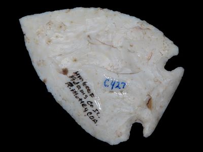2 3/8" Pulaski Point, Motley COA, Burlington Chert, Adams Co., Illinois, Ex. Dennis DeRosear 
