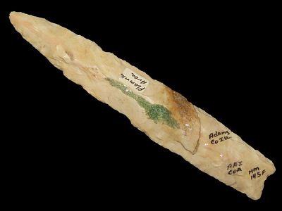 6 3/4" Nebo Hill Preform, American Antiquities COA, Tan Burlington Chert, Adams Co., Illinois 