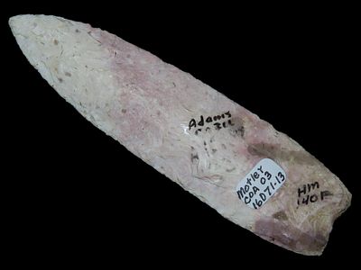 3 7/8" Angostura Point, Motley COA, Burlington Chert, Adams Co., Illinois, Ex. Herbert Mangold