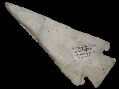 3 5/8" Hardin Point, Motley COA, Burlington Chert, Schuyler Co., Illinois, Ex. Herbert Mangold