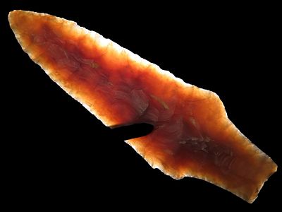 4 1/8" Dickson Point, Knife River Flint Material, Iowa