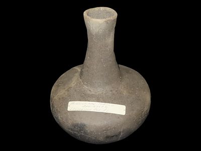 8 1/2" Mississippian Water Bottle, Lauderdale City, Alabama, Some Restoration