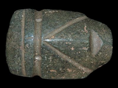 3 3/4" Pre-Columbian Mezcala Pendant, Guerrero, Mexico, 1800-1200 BC