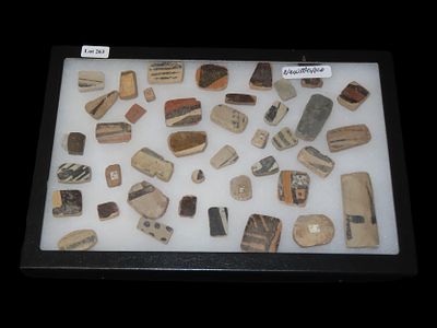 12" x 8" Riker Frame of Anasazi Pottery Shards, Great Geographic and Designed Pieces from the 