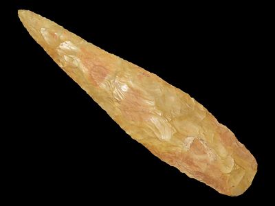 6 5/8" Stanfield Knife, Nicely Colored Chert, Found in East St. Louis, Ex. George Hoke Collection