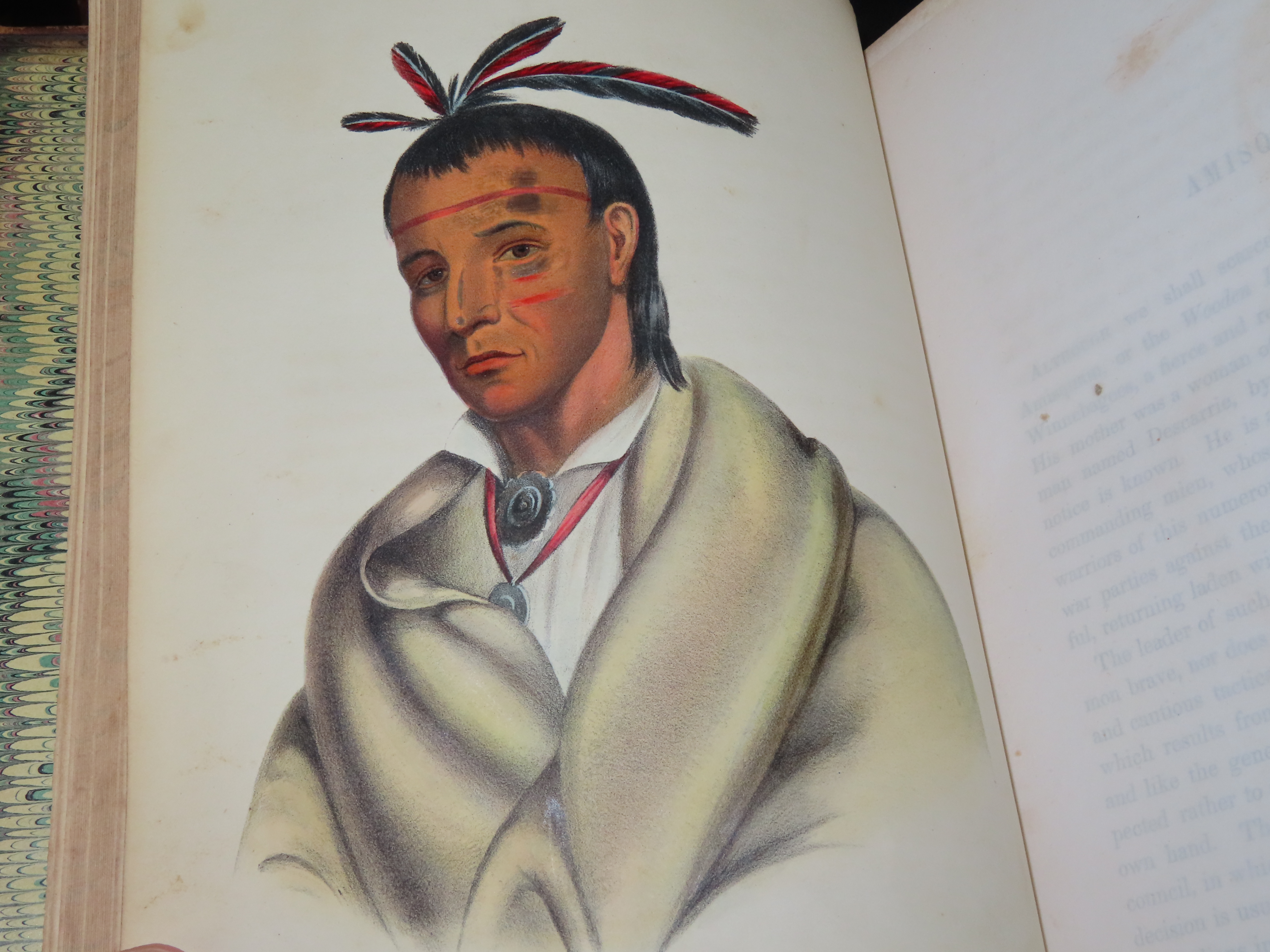 McKenney & Hall’s Indian Tribes of North America, 1st Octavo Edition (1848–1850). Complete 3-Volume Set Featuring Hand-Colored Lithographic