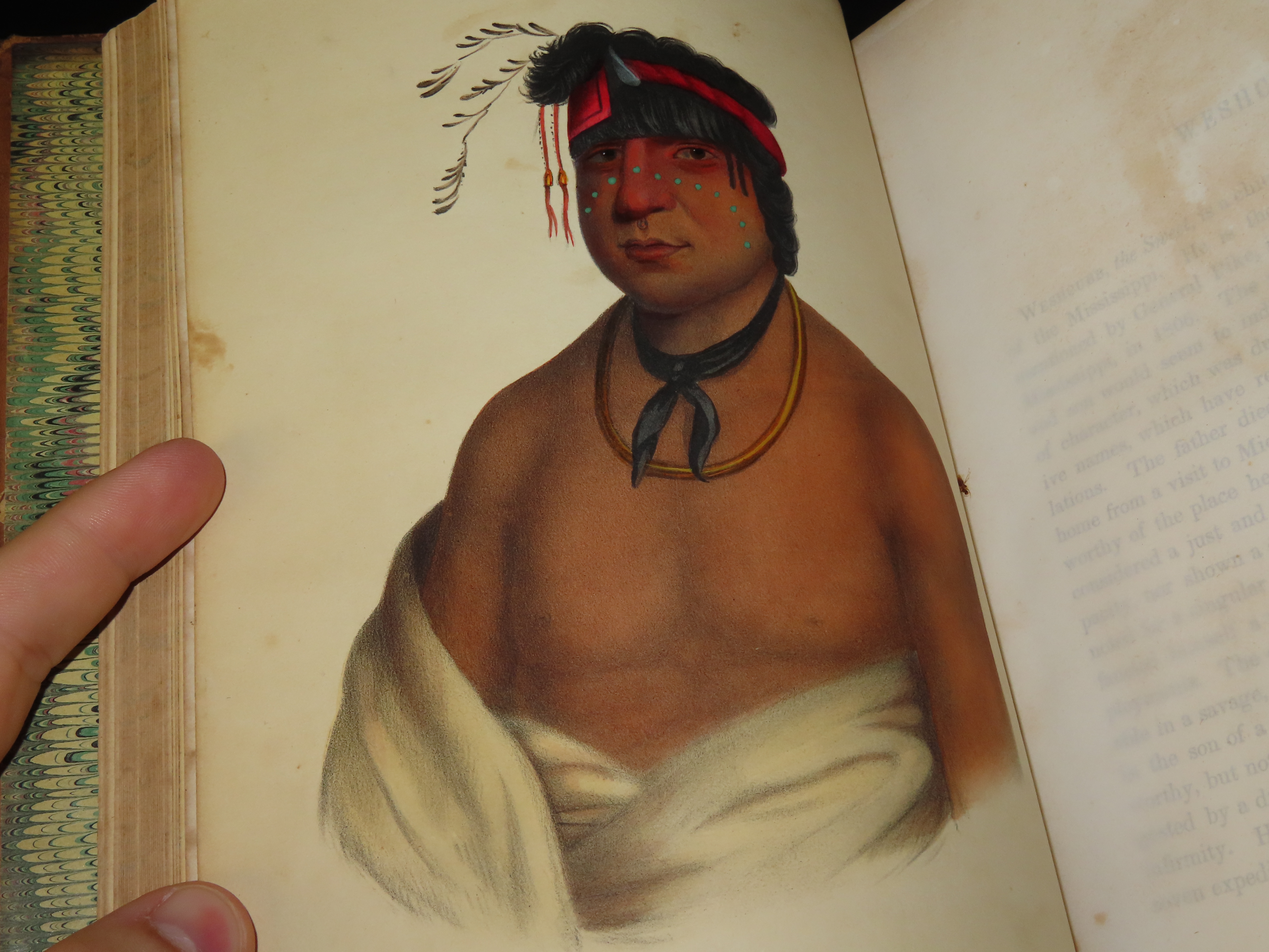 McKenney & Hall’s Indian Tribes of North America, 1st Octavo Edition (1848–1850). Complete 3-Volume Set Featuring Hand-Colored Lithographic