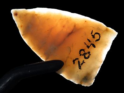 1 1/2" Fresno Point, Found on the Matador Ranch, Punta de Agua Creek, Hartley Co., Texas