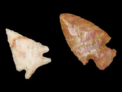 Lot of Two Bird Points, Found on the J.J. Currie Ranch, Punta de Agua Creek, Hartley Co., Texas
