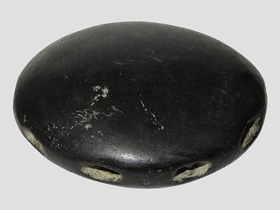 4" Unique and Rare Artifact/Tool/Religious Talisman- Hardstone Discoidal with Shallow 