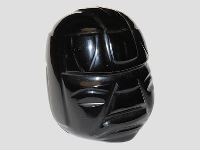 2 1/2" Obsidian Pre-Columbian Head