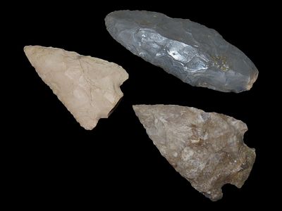 Lot of 3 Archaic/Woodland Arrowheads, Benton Co., Tennessee
