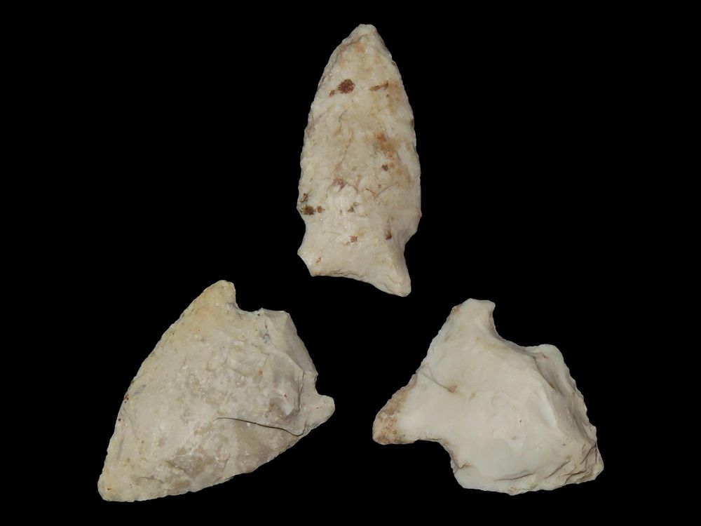 Lot of 3 Archaic/Woodland Points, DeKalb Co., Illinois