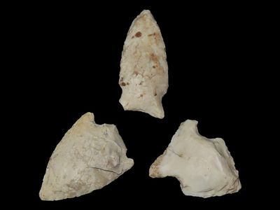 Lot of 3 Archaic/Woodland Points, DeKalb Co., Illinois