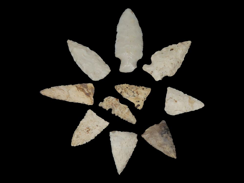 Lot of 10 Archaic/Woodland Points, DeKalb Co., Illinois