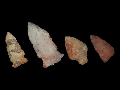 Lot of 4 Archaic/Woodland Points, DeKalb Co., Illinois