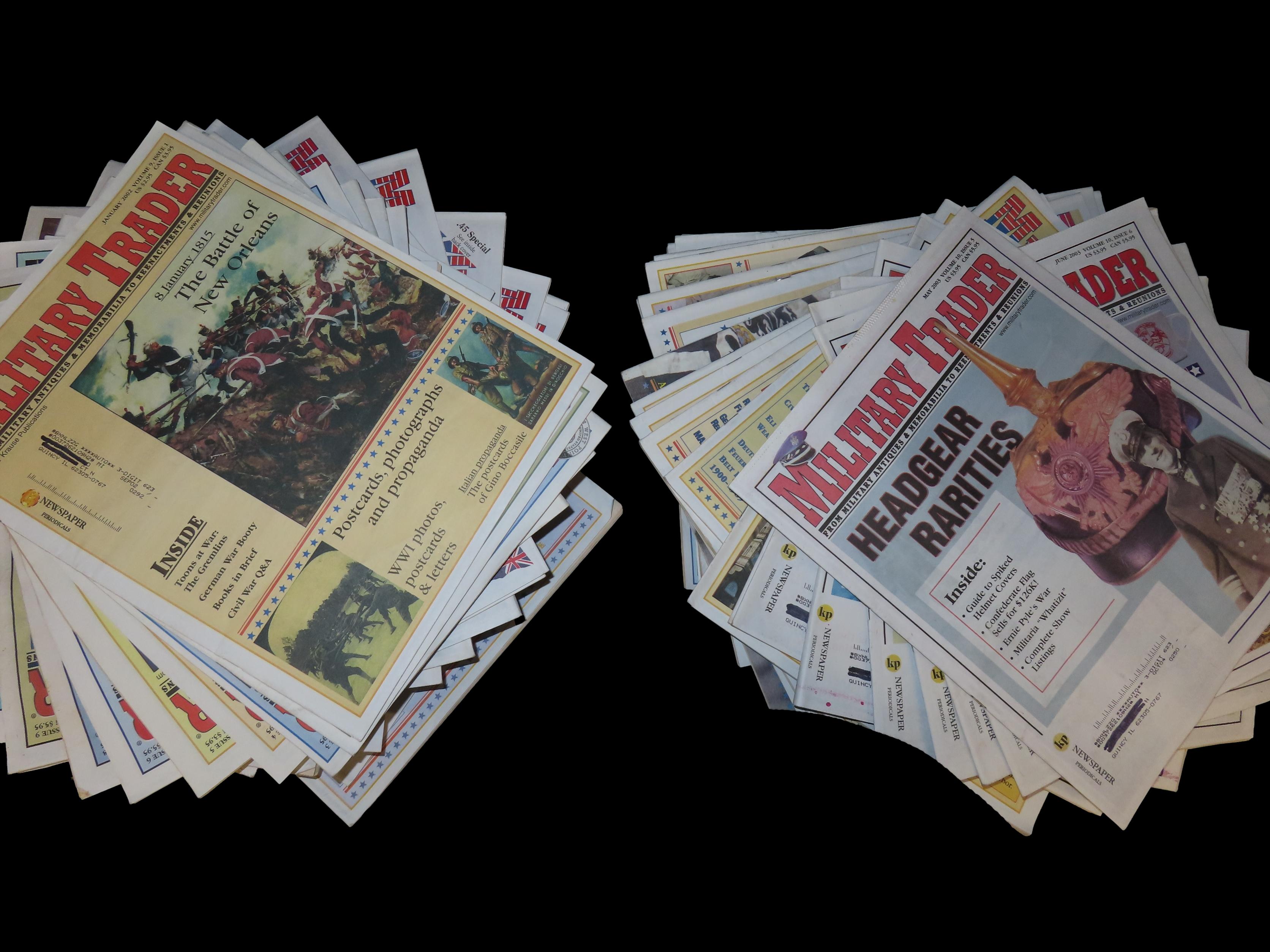 MILITARY TRADER FROM MILITARY ANTIQUES AND MEMORABILIA TO REENACTMENTS AND REUNIONS LOT OF 73