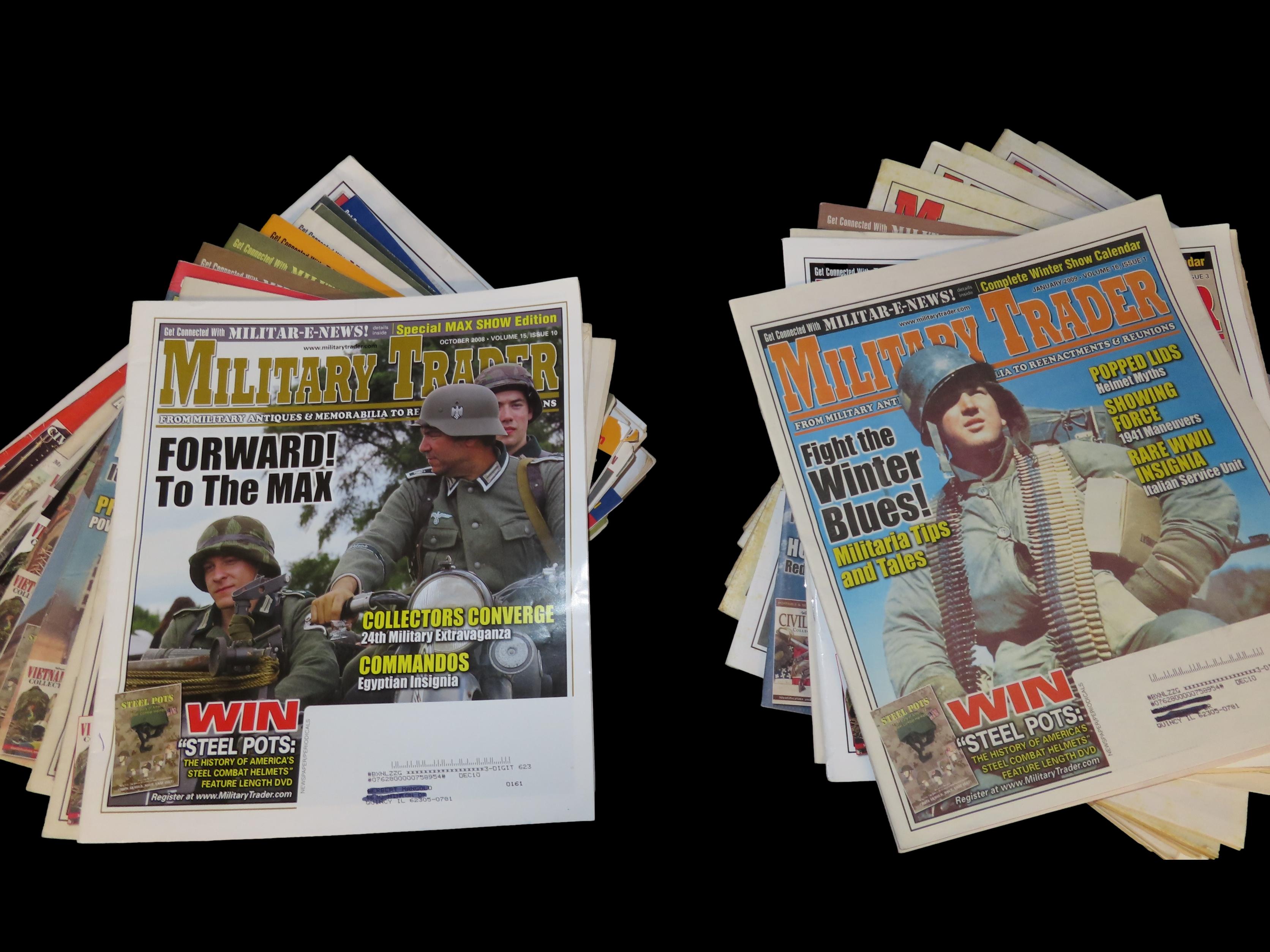 MILITARY TRADER FROM MILITARY ANTIQUES AND MEMORABILIA TO REENACTMENTS AND REUNIONS LOT OF 68