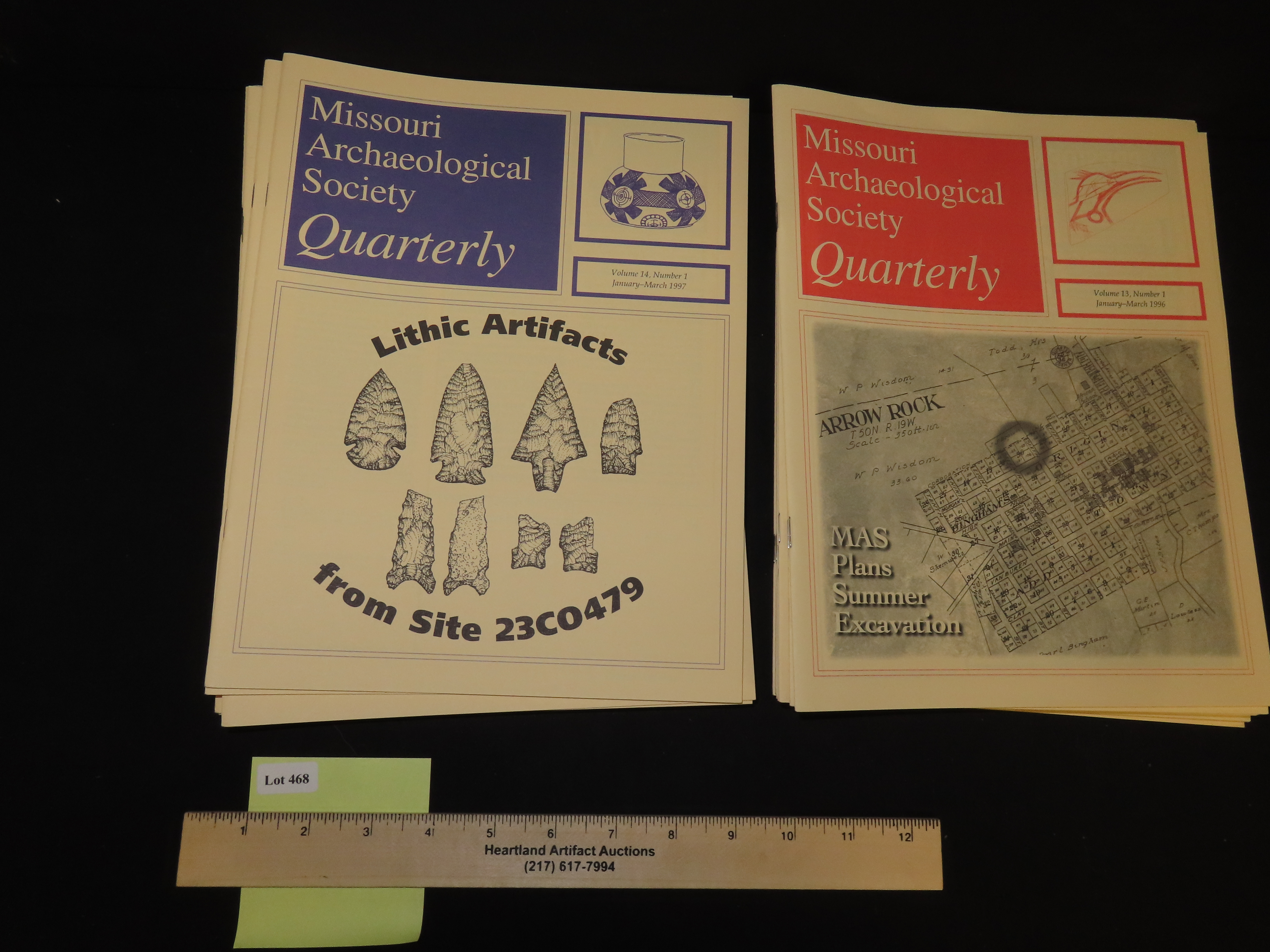 MISSOURI ARCHAEOLOGICAL SOCIETY QUARTERLY, LOT OF MULTIPLES MAGAZINES