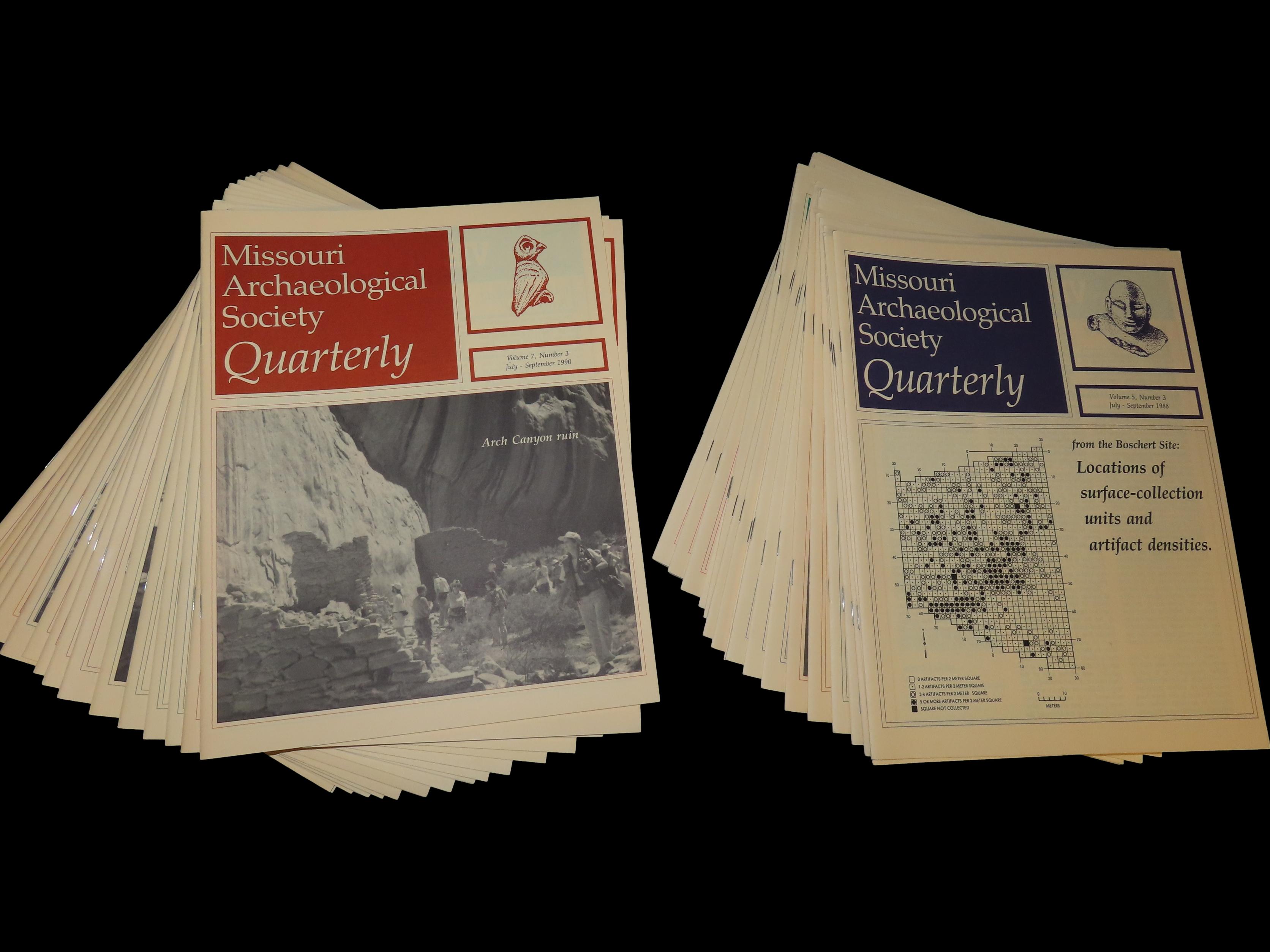 MISSOURI ARCHAEOLOGICAL SOCIETY QUARTERLY, LOT OF MULTIPLES MAGAZINES