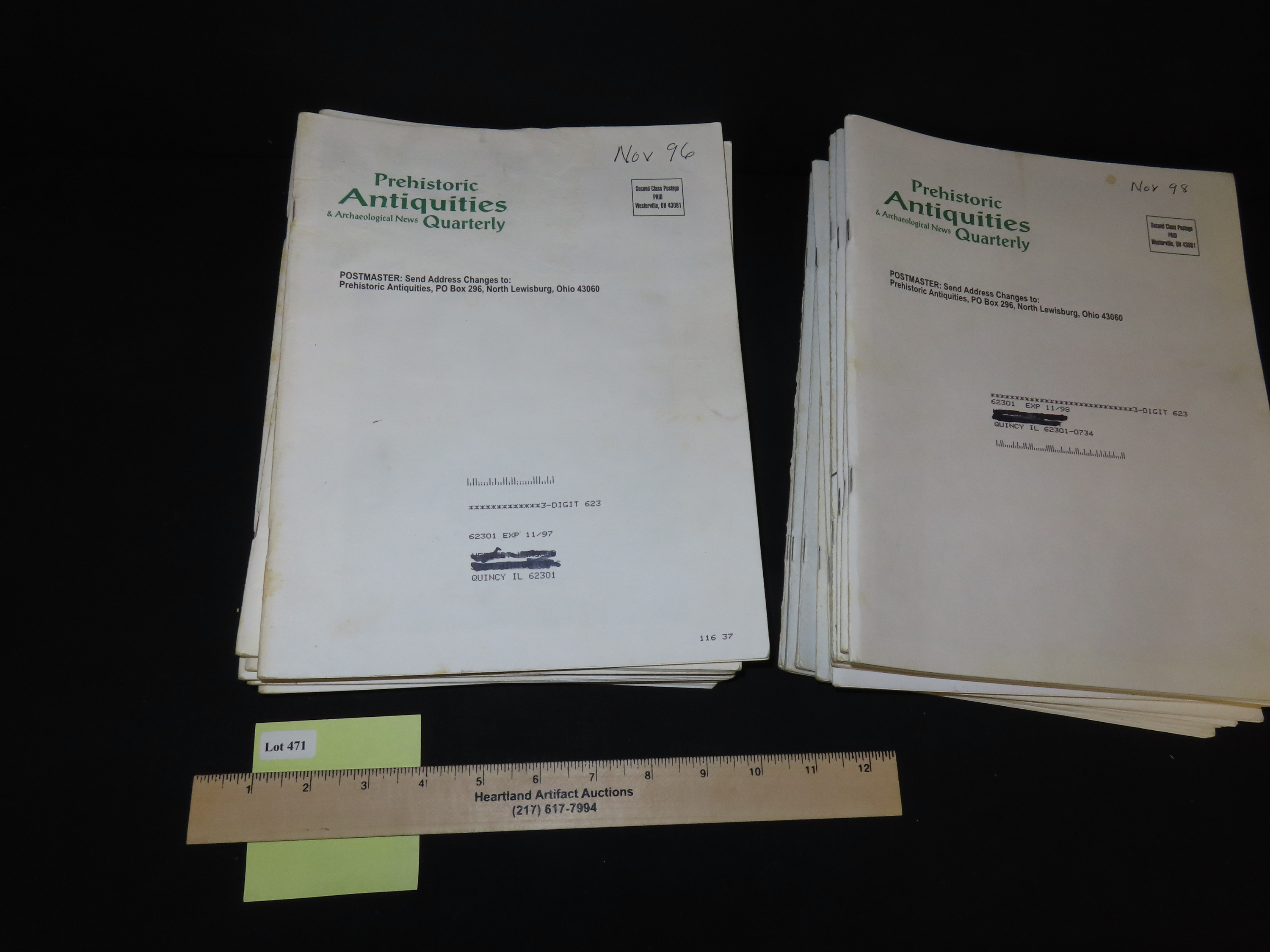 PREHISTORIC ANTIQUITIES AND ARCHAEOLOGICAL NEWS, LOT OF MULTIPLE MAGAZINES