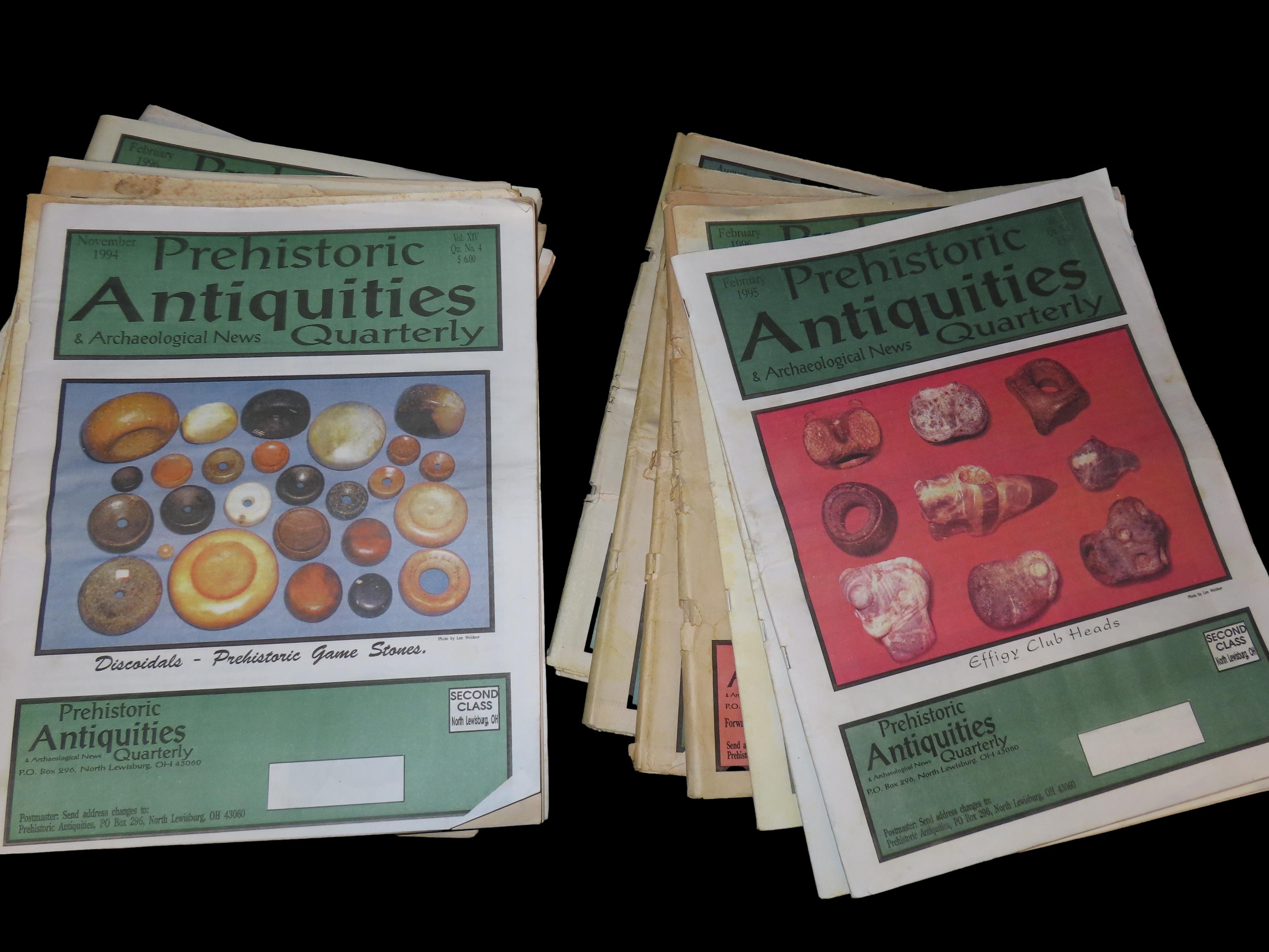 PREHISTORIC ANTIQUITIES AND ARCHAEOLOGICAL NEWS QUARTERLY, LOT OF MULTIPLE NEWSPAPERS