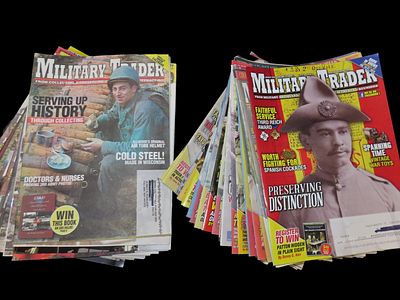 MILITARY TRADER FROM MILITARY ANTIQUES AND MEMORABILIA TO REENACTMENTS AND REUNIONS, LOT OF 